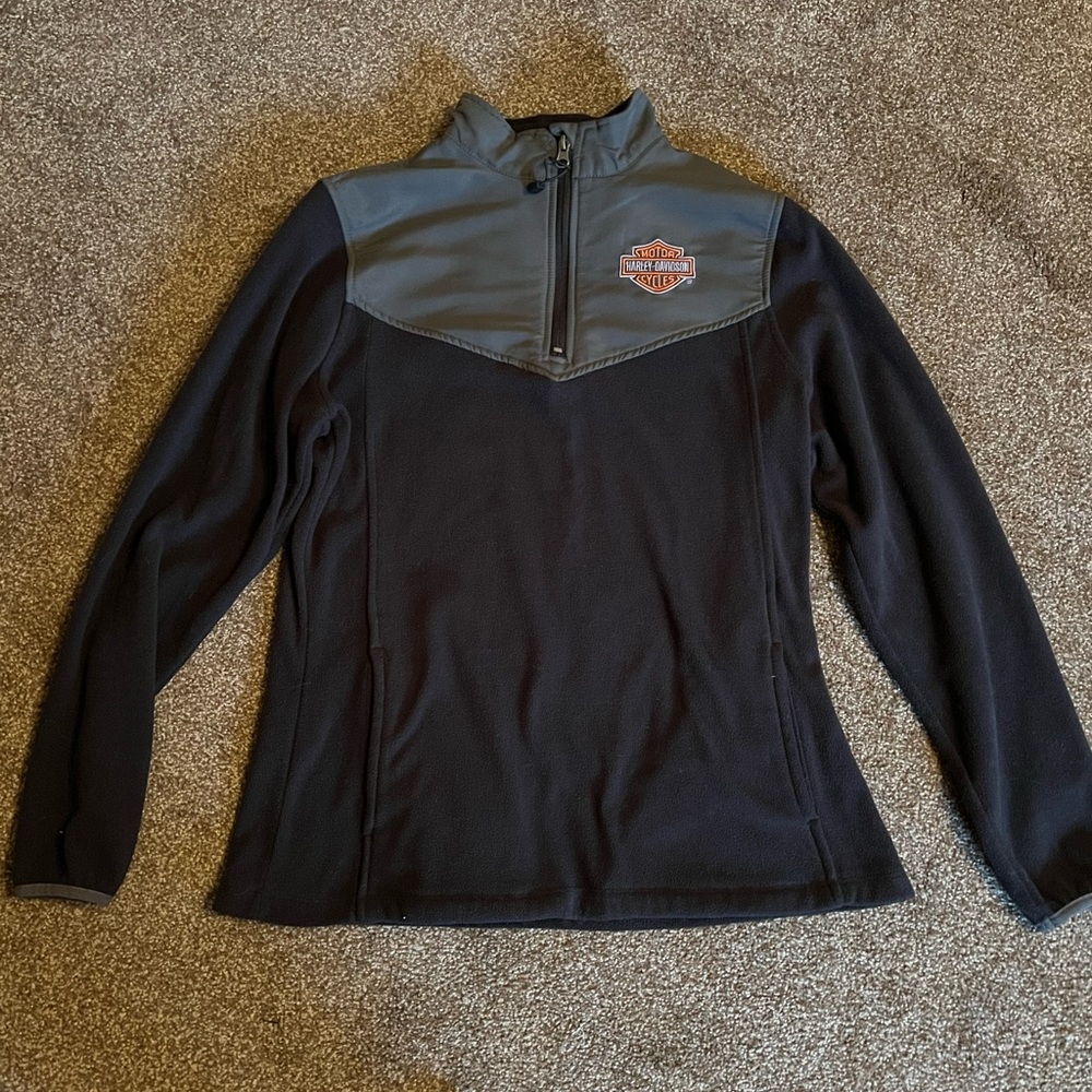 Harley Davidson quarter zip fleece pullover